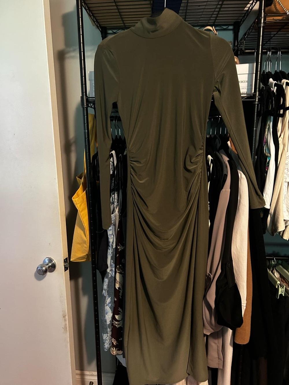 Wilfred Remedy Longsleeve Backless Dress - Olive Green - Small